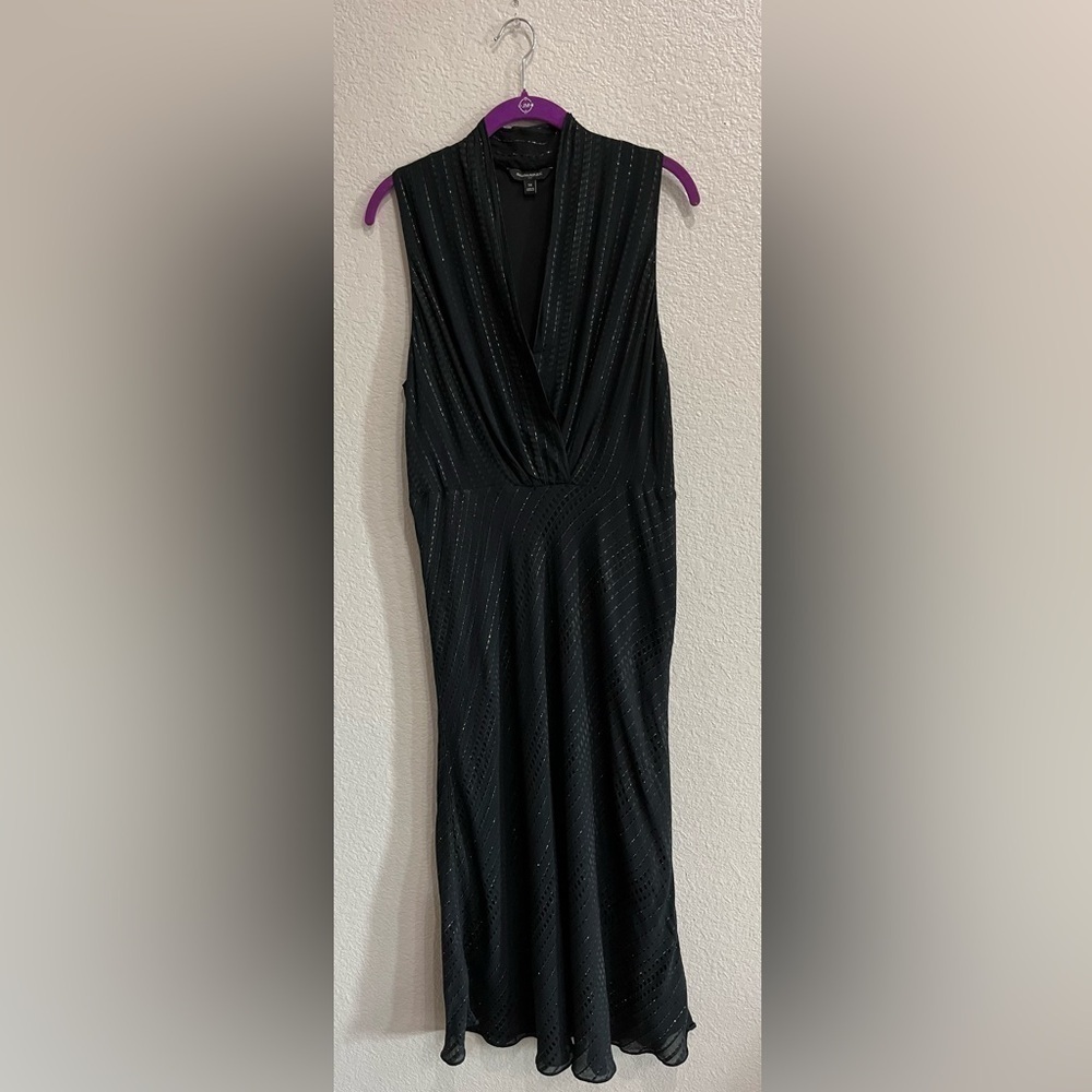 Banana Republic Womens Black Striped Surplice‎ Neck Size 14 TC0698